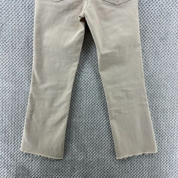 Zara Jeans Women 4 Cream Light Wash High Rise Straight Leg Cropped Denim Stretch - Picture 8 of 15